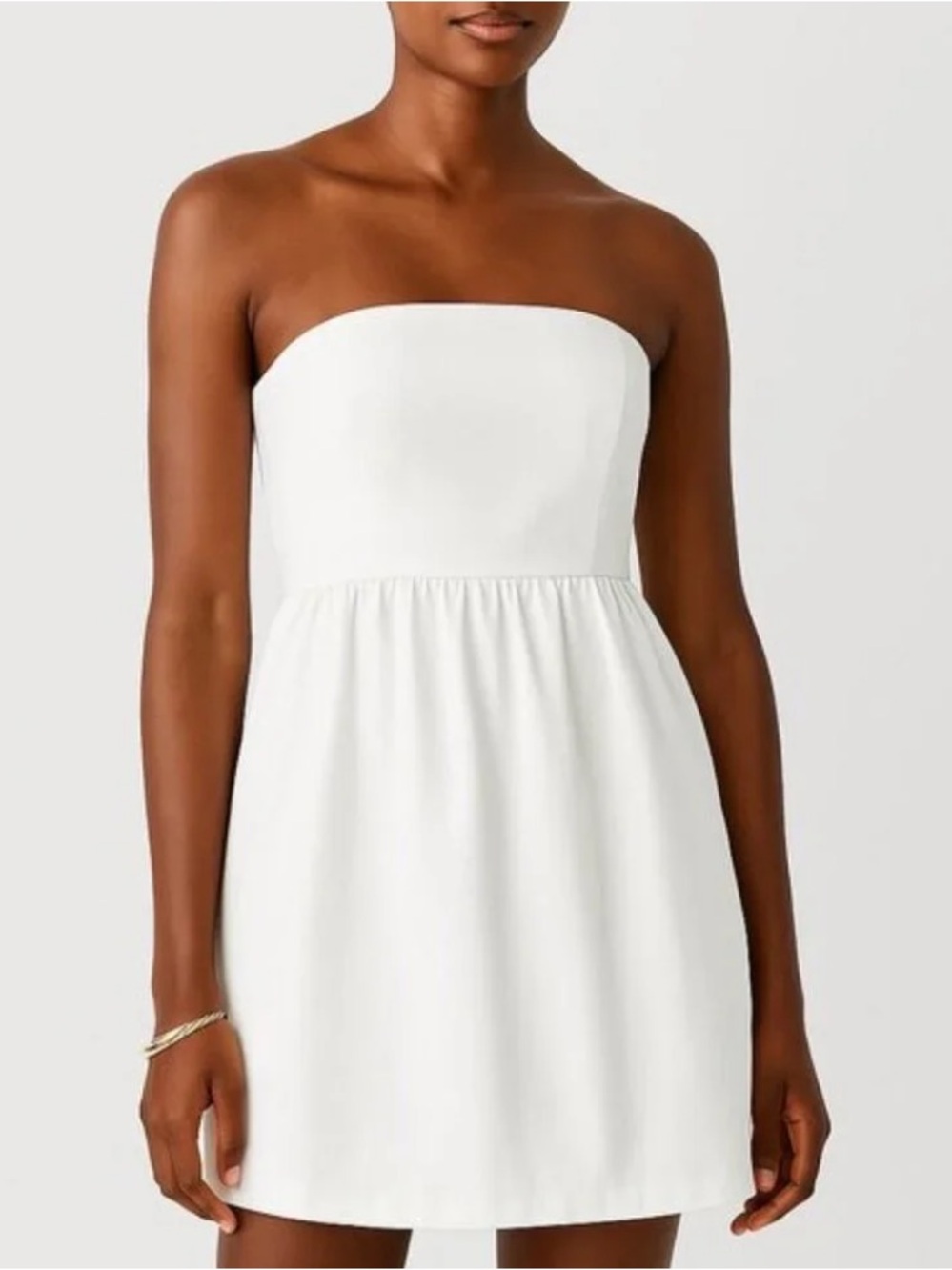 French Connection NWT Whisper Whisper Strapless Peplum Dress Summer White Size 0